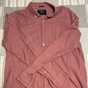 Hollister Red Casual Button Down Shirt